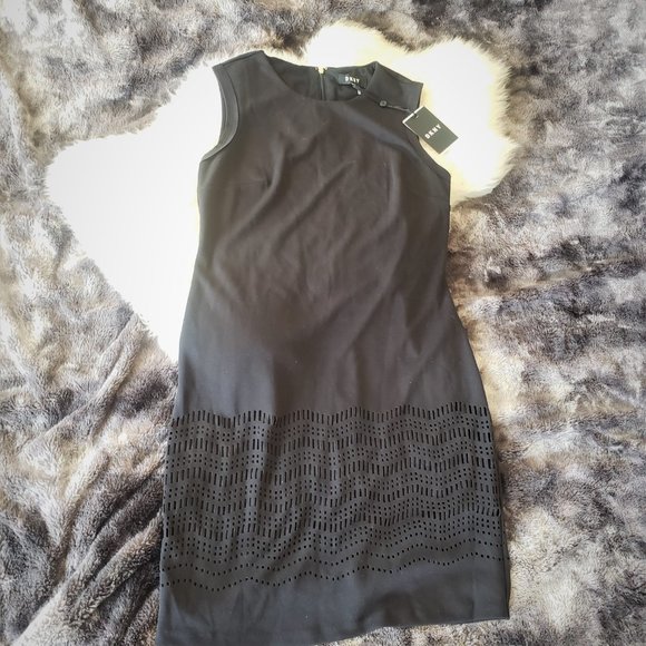 DKNY Little Black Dress NWT! Size 6 Sheath dress with cutout details. - Picture 6 of 16
